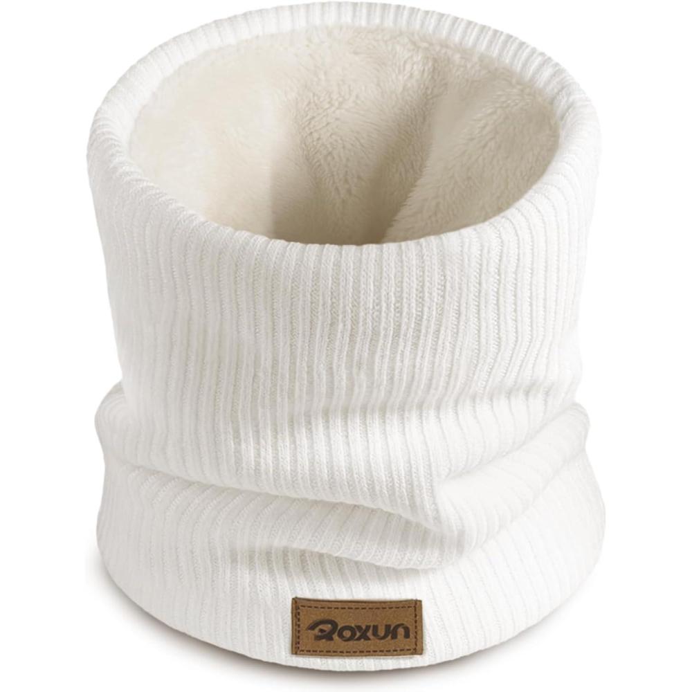 imageWinter Neck Gaiter Neck Warmer Cover Ski Gaiters for MenWomen Fleece Thick Elegant StylishWhite