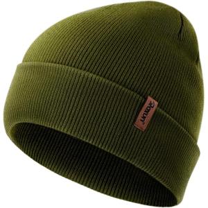 Knit Cuffed Beanie for Men/Women, Soft Warm Winter Hat Unisex Stocking Cap(Army Green)