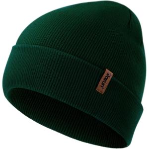 Knit Cuffed Beanie for Men/Women, Soft Warm Winter Hat Unisex Stocking Cap(Dark Green)