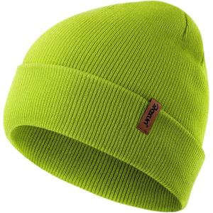 Knit Cuffed Beanie for Men/Women, Soft Warm Winter Hat Unisex Stocking Cap(Grass Green)