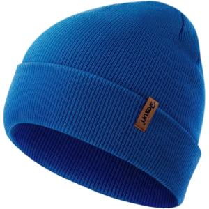 Knit Cuffed Beanie for Men/Women, Soft Warm Winter Hat Unisex Stocking Cap(Indigo)