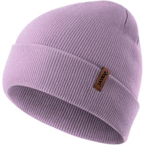 Knit Cuffed Beanie for Men/Women, Soft Warm Winter Hat Unisex Stocking Cap(Light Purple)