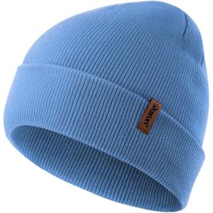 Knit Cuffed Beanie for Men/Women, Soft Warm Winter Hat Unisex Stocking Cap(Sky Blue)