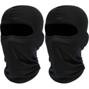 Ski Mask Balaclava Shiesty, 2 Pack Neck Gaiter Motorcycle UV Protector Cooling for Men/Women(2 Black)