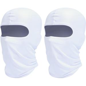 Ski Mask Balaclava Shiesty, 2 Pack Neck Gaiter Motorcycle UV Protector Cooling for Men/Women(2 White)