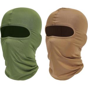 Ski Mask Balaclava Shiesty, 2 Pack Neck Gaiter Motorcycle UV Protector Cooling for Men/Women(Army Green+sand)