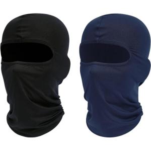 Ski Mask Balaclava Shiesty, 2 Pack Neck Gaiter Motorcycle UV Protector Cooling for Men/Women(Black+navy Blue)