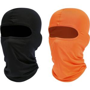 Ski Mask Balaclava Shiesty, 2 Pack Neck Gaiter Motorcycle UV Protector Cooling for Men/Women(Black+orange)