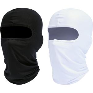 Ski Mask Balaclava Shiesty, 2 Pack Neck Gaiter Motorcycle UV Protector Cooling for Men/Women(Black+white)