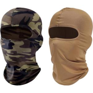 Ski Mask Balaclava Shiesty, 2 Pack Neck Gaiter Motorcycle UV Protector Cooling for Men/Women(Camo+sand)
