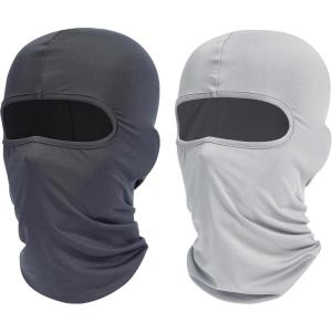 Ski Mask Balaclava Shiesty, 2 Pack Neck Gaiter Motorcycle UV Protector Cooling for Men/Women(Dark Gray+light Gray)