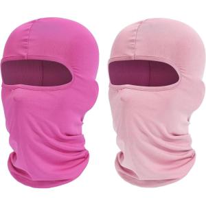 Ski Mask Balaclava Shiesty, 2 Pack Neck Gaiter Motorcycle UV Protector Cooling for Men/Women(Pink+light Pink)