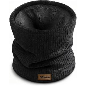 Winter Neck Gaiter, Neck Warmer Cover Ski Gaiters for Men/Women Fleece Thick Elegant Stylish(Black)