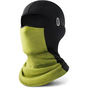 Balaclava Cycling Face Mask, Summer Cooling Ice Silk Mesh Moto Sun Protection Ski for Men Women(Mustard Green)