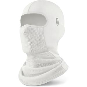 Balaclava Cycling Face Mask, Summer Cooling Ice Silk Mesh Moto Sun Protection Ski for Men Women(White)
