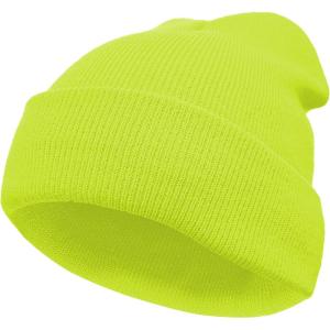 V043 Bonnet d&rsquo;hiver en tricot pour homme et femme Bonnet d&rsquo;hiver Bonnet de sport Bonnet de sport en tricot thermique doux respirant classique unisexe(43 jaune fluo)