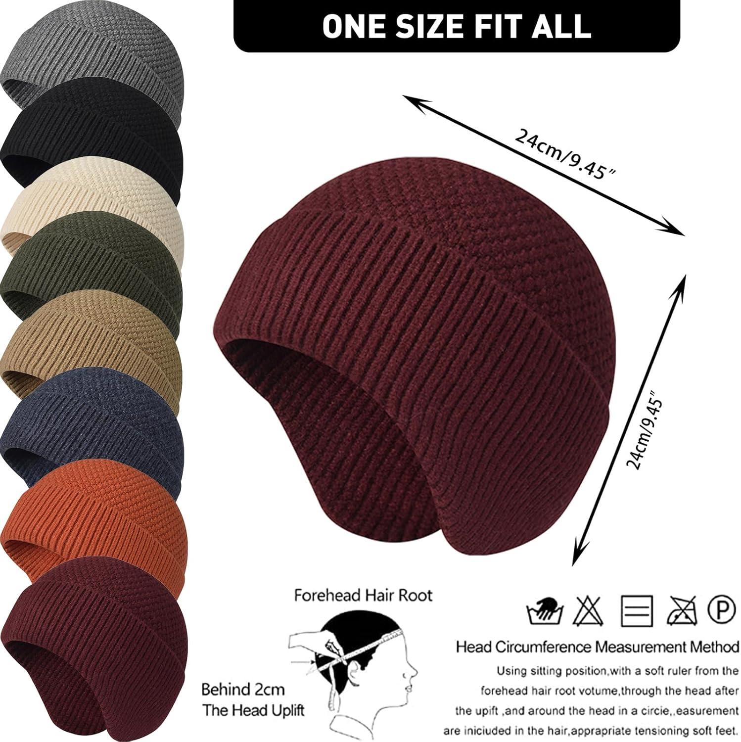 imageEnwokran Bonnet dhiver chaud unisexe extensible coupevent avec cacheoreilles en tricot avec cacheoreilles pour la course pied la pche le ski le cyclisme les sports de plein airBordeaux