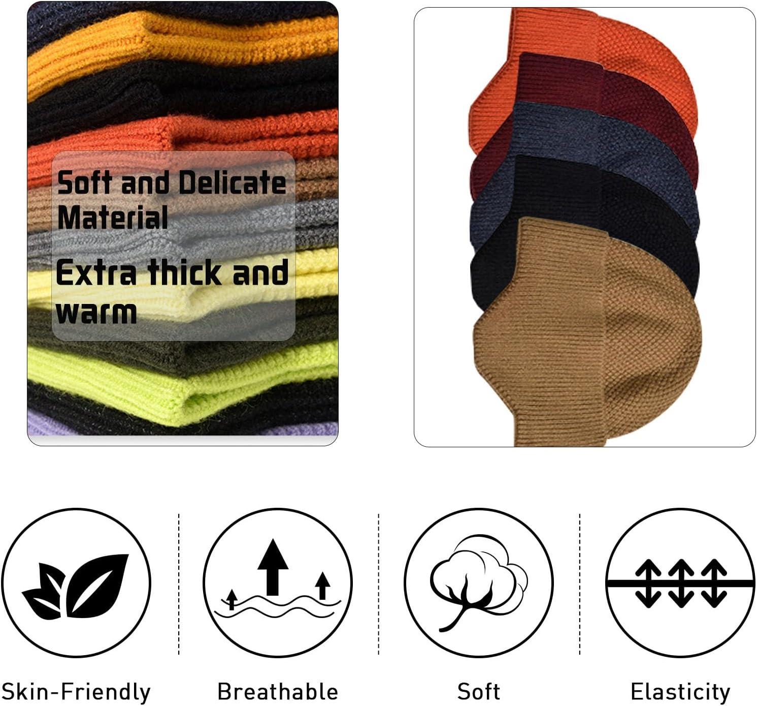 imageEnwokran Bonnet dhiver chaud unisexe extensible coupevent avec cacheoreilles en tricot avec cacheoreilles pour la course pied la pche le ski le cyclisme les sports de plein airBordeaux