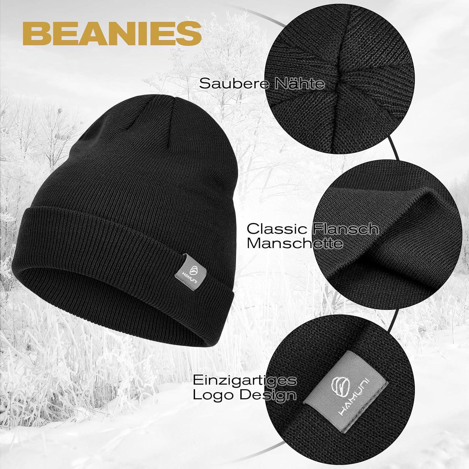 imageBonnet pour homme et femme Bonnet chaud unisexe classique Bonnet dhiver tricot extensible en acrylique souple Chapeau vintage Couleur unie Bonnet tricotNoir