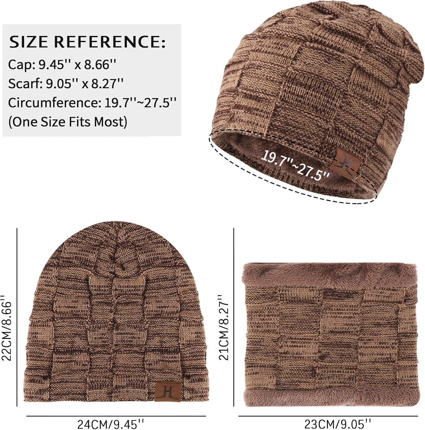 imageBequemer Laden Hommes Hiver Chaud Bonnet Thermique charpe Ensemble Tricot Chapeau CacheCou avec Doubl Polaire Cadeau Homme FemmeBkhaki