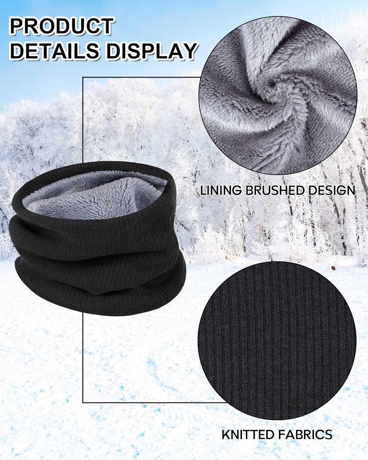 imageKavya Cache Cou Homme Femme Tour de Cou Homme Tricot Cache Cou Moto Rembourr Echarpe Homme Hiver Convient Pour Le Ski et Le CyclismeNoir