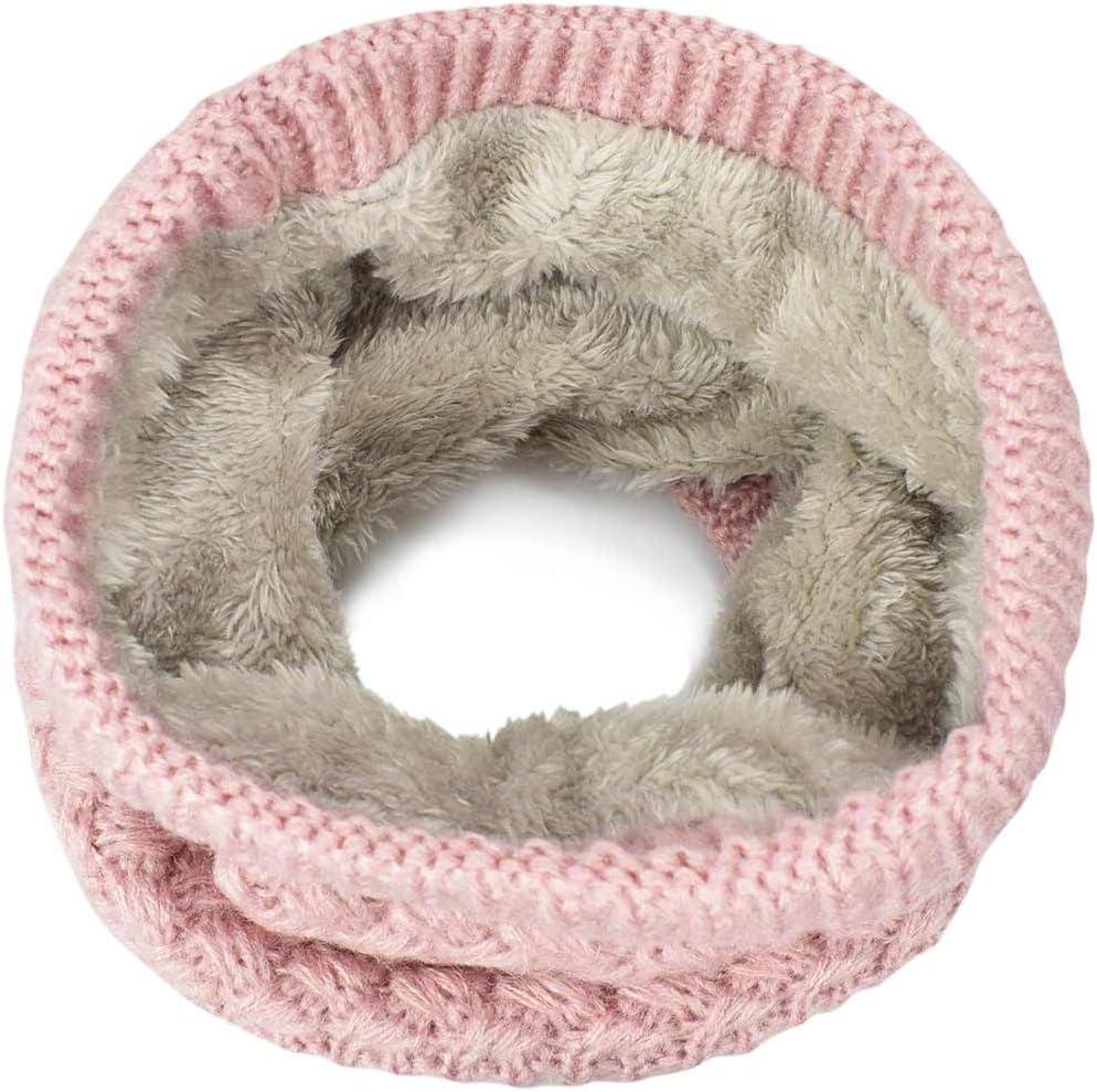 imageYuson Girl Hiver Col charpe Chauffant Tour De Cou Tricot Avec Doubl Polaire Chaud CacheCol pais Foulard Tube charpe Ronde Pour Femme HommeB