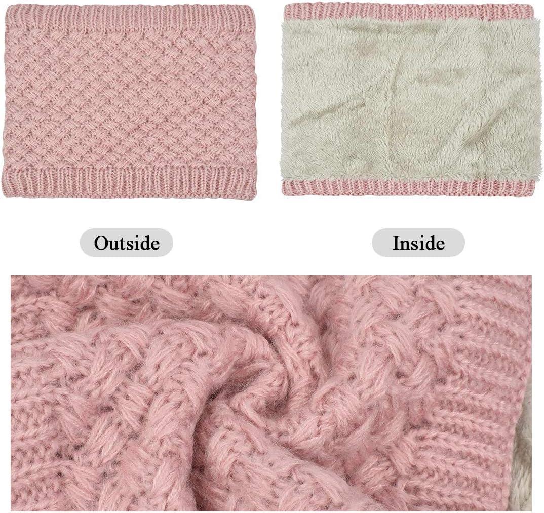 imageYuson Girl Hiver Col charpe Chauffant Tour De Cou Tricot Avec Doubl Polaire Chaud CacheCol pais Foulard Tube charpe Ronde Pour Femme HommeB