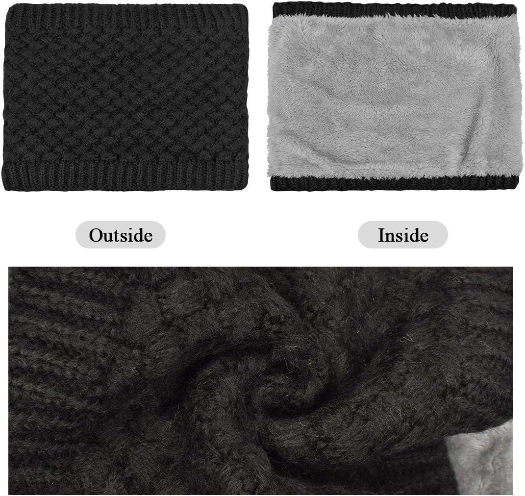 imageYuson Girl Hiver Col charpe Chauffant Tour De Cou Tricot Avec Doubl Polaire Chaud CacheCol pais Foulard Tube charpe Ronde Pour Femme HommeB