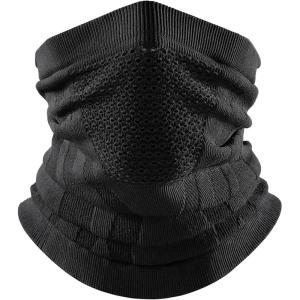 1 Pcs Cache Cou Sport Respirant,Demi-Masque Anti-Froid,Masque Tour de Cou Moto,Protection Du Visage En Polaire d&rsquo;Hiver,Prolongé Couvre-Visage Coupe-Vent,pour Ski,Snowboard,Randonnée,Vélo(Noir)