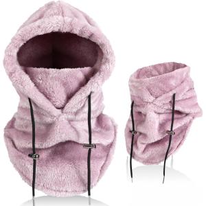 Cagoule d&rsquo;hiver en Polaire Chaud Homme Femme, Masque de Ski Bonnet Multifonction Coupe-Vent Thermique, Chapeau en Polaire avec Cache-Cou, pour Sports de Plein Air Cyclisme Randonnée Course(Violet)