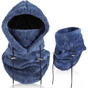 Cagoule d&rsquo;hiver en Polaire Chaud Homme Femme, Masque de Ski Bonnet Multifonction Coupe-Vent Thermique, Chapeau en Polaire avec Cache-Cou, pour Sports de Plein Air Cyclisme Randonnée Course(Bleu Marine)