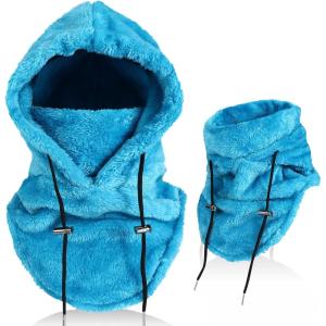 Cagoule d&rsquo;hiver en Polaire Chaud Homme Femme, Masque de Ski Bonnet Multifonction Coupe-Vent Thermique, Chapeau en Polaire avec Cache-Cou, pour Sports de Plein Air Cyclisme Randonnée Course(Bleu ciel)