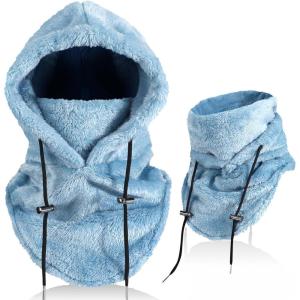 Cagoule d&rsquo;hiver en Polaire Chaud Homme Femme, Masque de Ski Bonnet Multifonction Coupe-Vent Thermique, Chapeau en Polaire avec Cache-Cou, pour Sports de Plein Air Cyclisme Randonnée Course(Bleu)