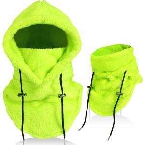 Cagoule d&rsquo;hiver en Polaire Chaud Homme Femme, Masque de Ski Bonnet Multifonction Coupe-Vent Thermique, Chapeau en Polaire avec Cache-Cou, pour Sports de Plein Air Cyclisme Randonnée Course(Vert)