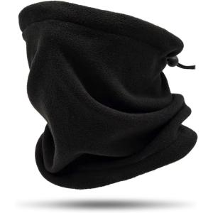 flintronic Cache Cou Elastique pour Homme et Femme, Tour de Cou Coupe-Vent et Respirant, Polaire Cache-Cou Écharpe, Respirante Vélo Masque Cache Couvre pour Sports Cyclisme Ski Randonnée(1# Noir*1)