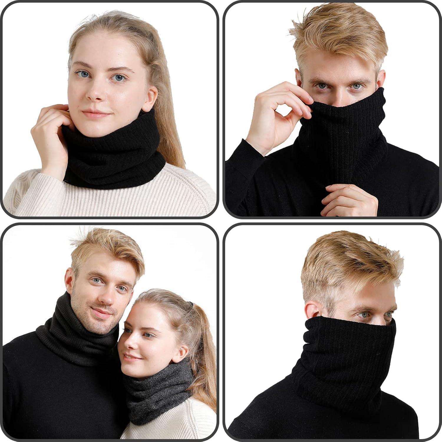 imagecharpe Hommes Hiver Tubulaire Foulard Ski Chaud Cache CouCou Hiver charpe Coupe Cagoule Cachelastique pais Doux Fleece Echarpe Hommes et FemmesCou Gaiter MasqueType1gris Clair