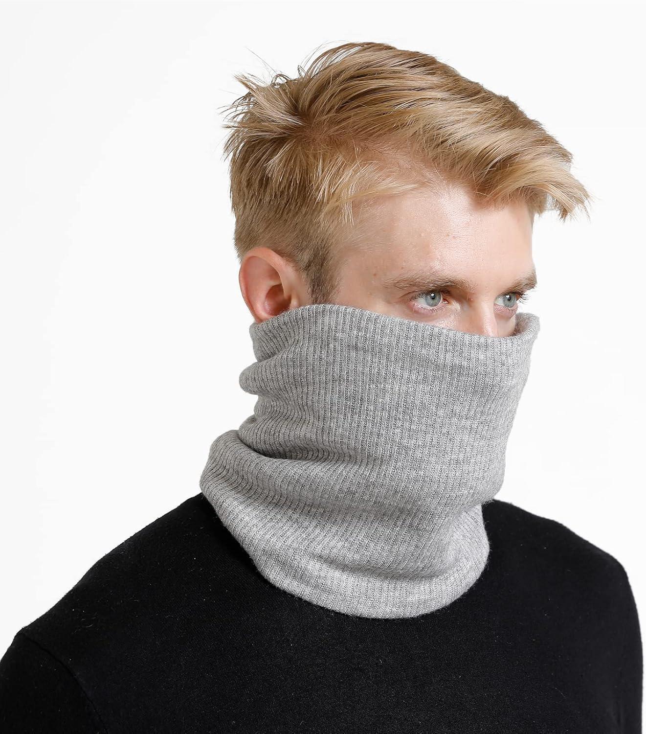 imagecharpe Hommes Hiver Tubulaire Foulard Ski Chaud Cache CouCou Hiver charpe Coupe Cagoule Cachelastique pais Doux Fleece Echarpe Hommes et FemmesCou Gaiter MasqueType1gris Clair