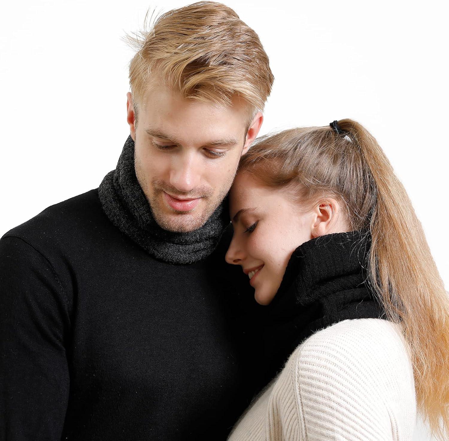 imagecharpe Hommes Hiver Tubulaire Foulard Ski Chaud Cache CouCou Hiver charpe Coupe Cagoule Cachelastique pais Doux Fleece Echarpe Hommes et FemmesCou Gaiter MasqueType12pcsnoir