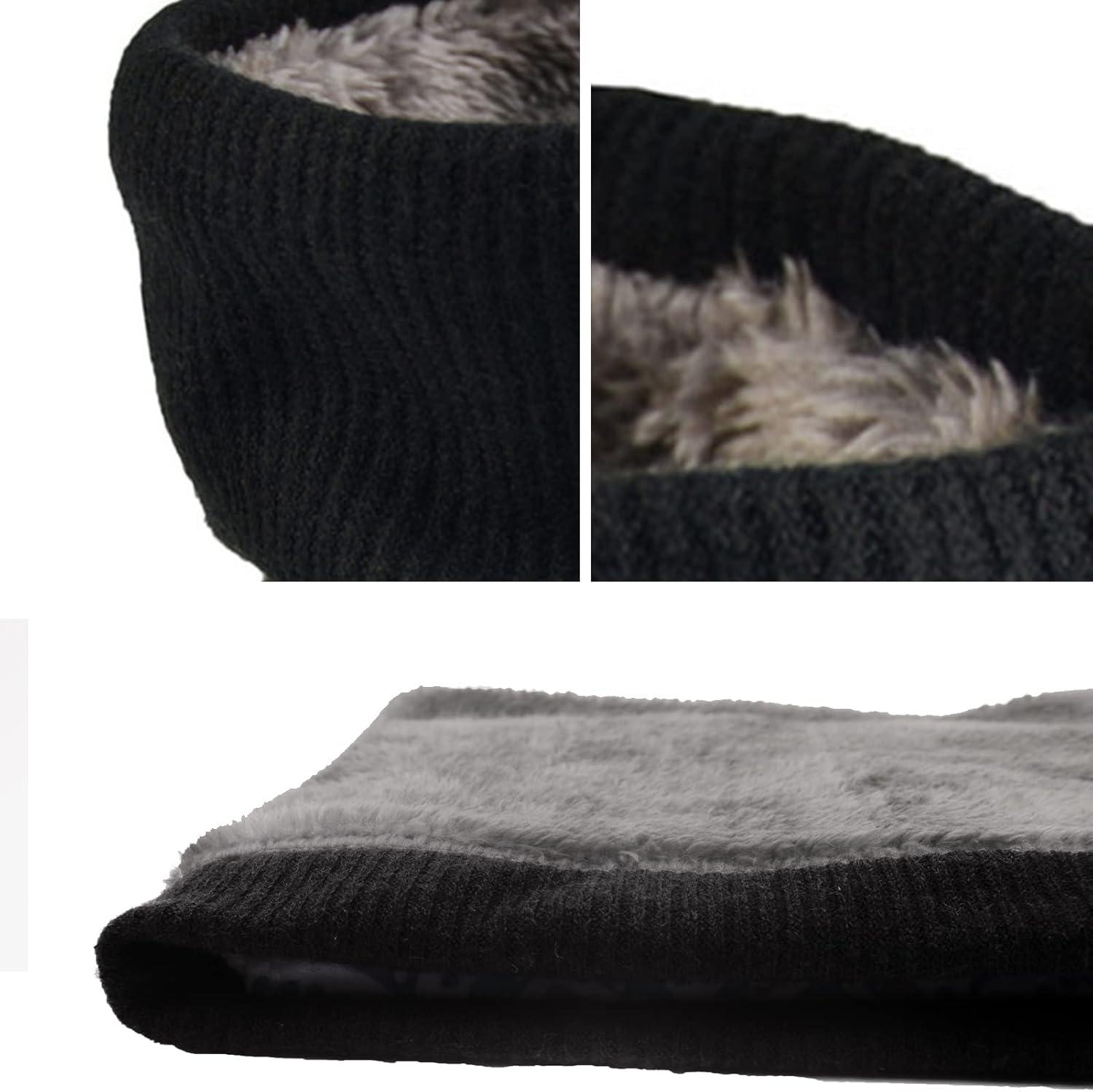 imagecharpe Hommes Hiver Tubulaire Foulard Ski Chaud Cache CouCou Hiver charpe Coupe Cagoule Cachelastique pais Doux Fleece Echarpe Hommes et FemmesCou Gaiter MasqueType12pcsnoir