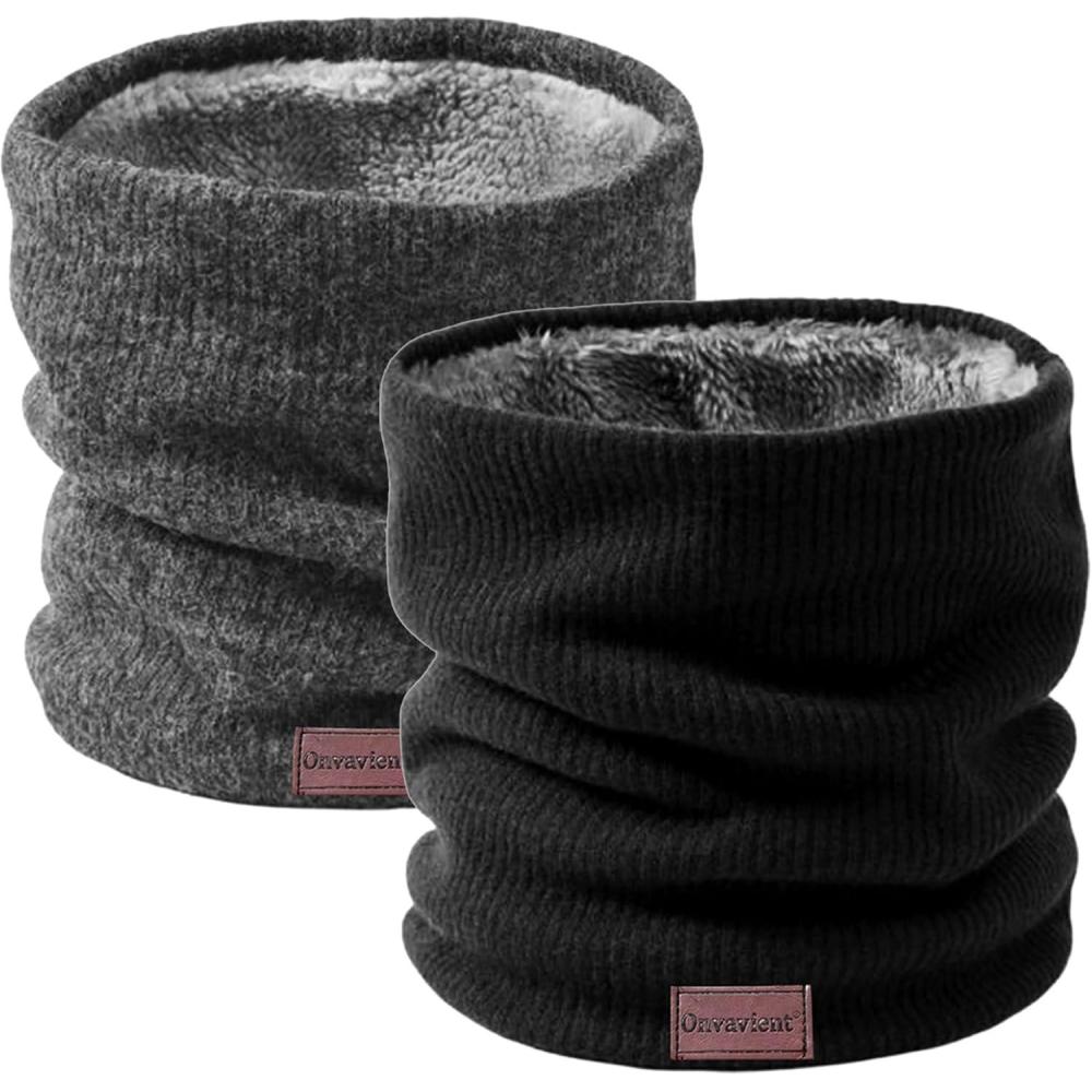 imagecharpe Hommes Hiver Tubulaire Foulard Ski Chaud Cache CouCou Hiver charpe Coupe Cagoule Cachelastique pais Doux Fleece Echarpe Hommes et FemmesCou Gaiter MasqueType12pcsnoirgris Fonc