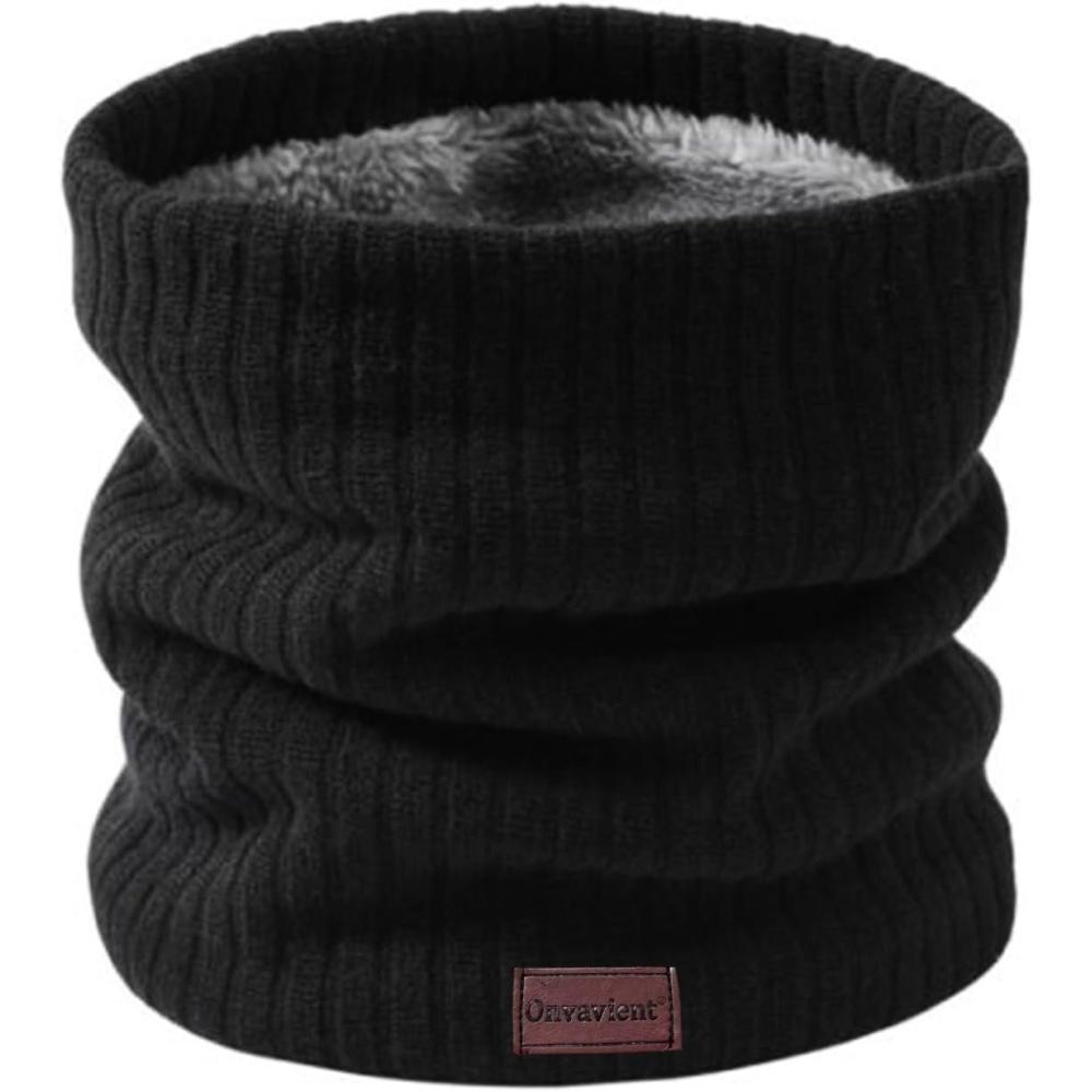 imagecharpe Hommes Hiver Tubulaire Foulard Ski Chaud Cache CouCou Hiver charpe Coupe Cagoule Cachelastique pais Doux Fleece Echarpe Hommes et FemmesCou Gaiter MasqueType2noir