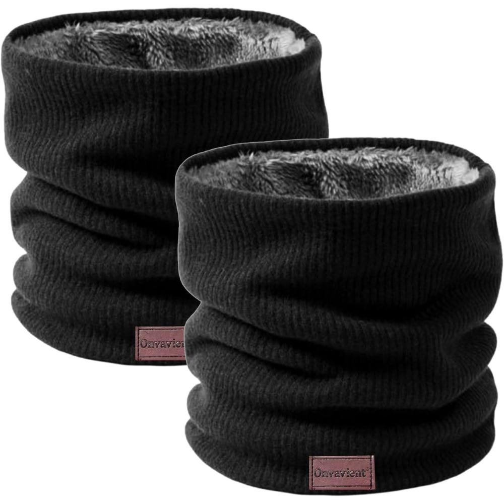 imagecharpe Hommes Hiver Tubulaire Foulard Ski Chaud Cache CouCou Hiver charpe Coupe Cagoule Cachelastique pais Doux Fleece Echarpe Hommes et FemmesCou Gaiter MasqueType12pcsnoir