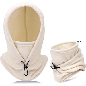 TAGVO Cagoule Coupe-Vent Masque De Ski Cagoule Polaire Thermique Hiver Utilisation Polyvalente Masque Unisexe Chaud ＆ Couvre-Visage Respirant Cache-Cou Épais pour Les Sports De Plein Air d&rsquo;hiver(1 pièce Beige)
