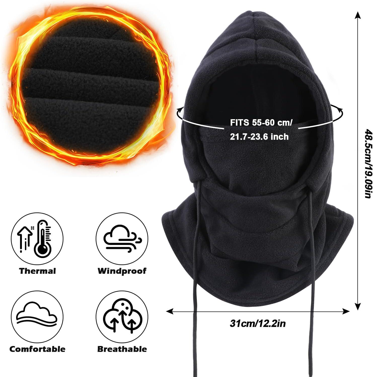 imageCagoule dhiver en Polaire Chaud Unisexe Masque de Ski CoupeVent Multifonctionnel Chapeau dhiver Thermique avec CacheCou pour Hommes Femmes la Course Pied Cyclisme Ski Sports de Plein AirVert arme