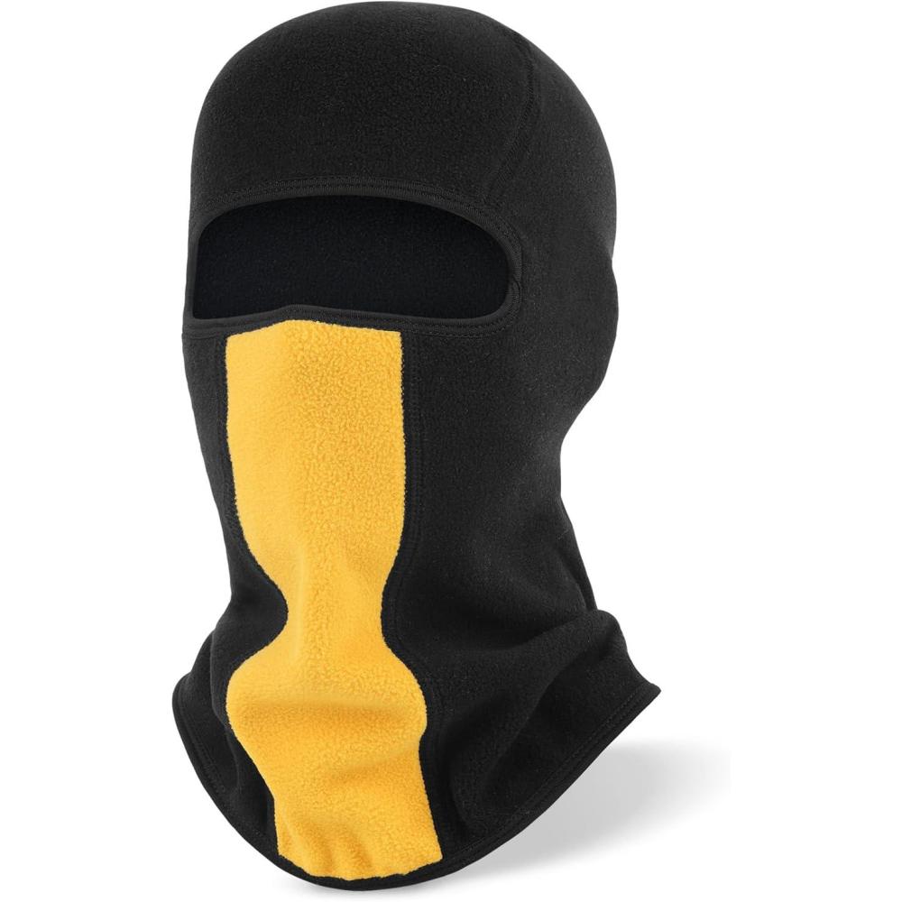 imageTAGVO Balaclava Cagoule de dhiver Hommes Femmes Polaire Chaude Masque de Ski CoupeVent Masque Intgral Chapeau Masque de Moto Respirant ChauffeCou pour Casque Taille de llastique UniverselNoir