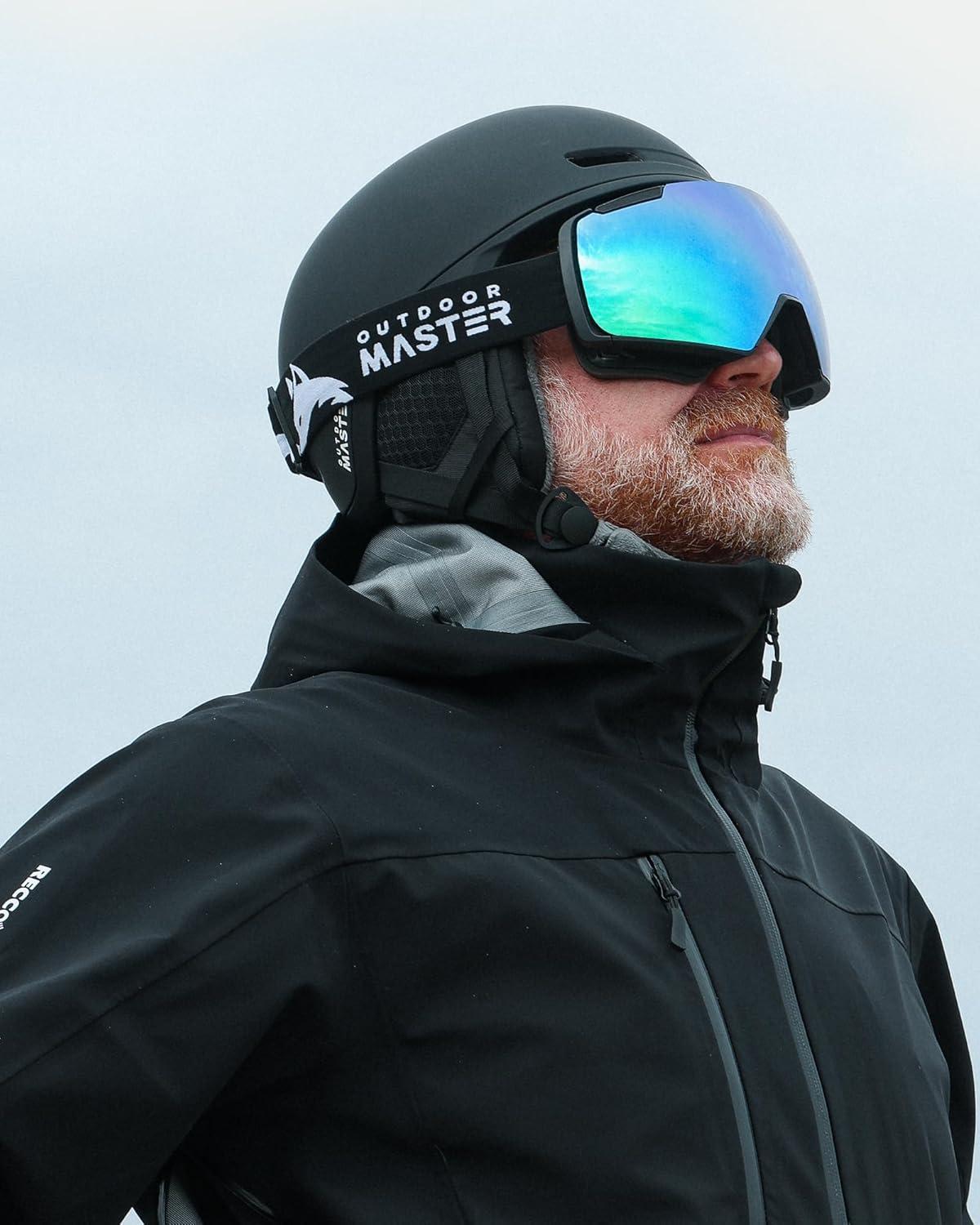 imageOutdoorMaster Heron Lunettes de ski 2 verres sans monture interchangeables magntiquement HD Toric Lens lunettes de snowboard OTG pour hommes ampamp femmes 100 protection UV Snow GogglesAMonture noire Revo Vert Vlt 15 Verre jaune