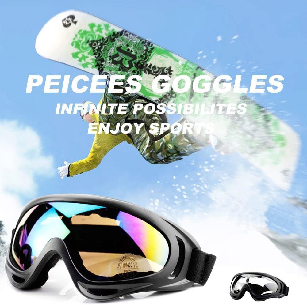 imagelunettes de ski snowboard antiUV pour motocross compatibles avec casque antibue Lunettes de ski pour ski moto vlo patinage Unisexeclear