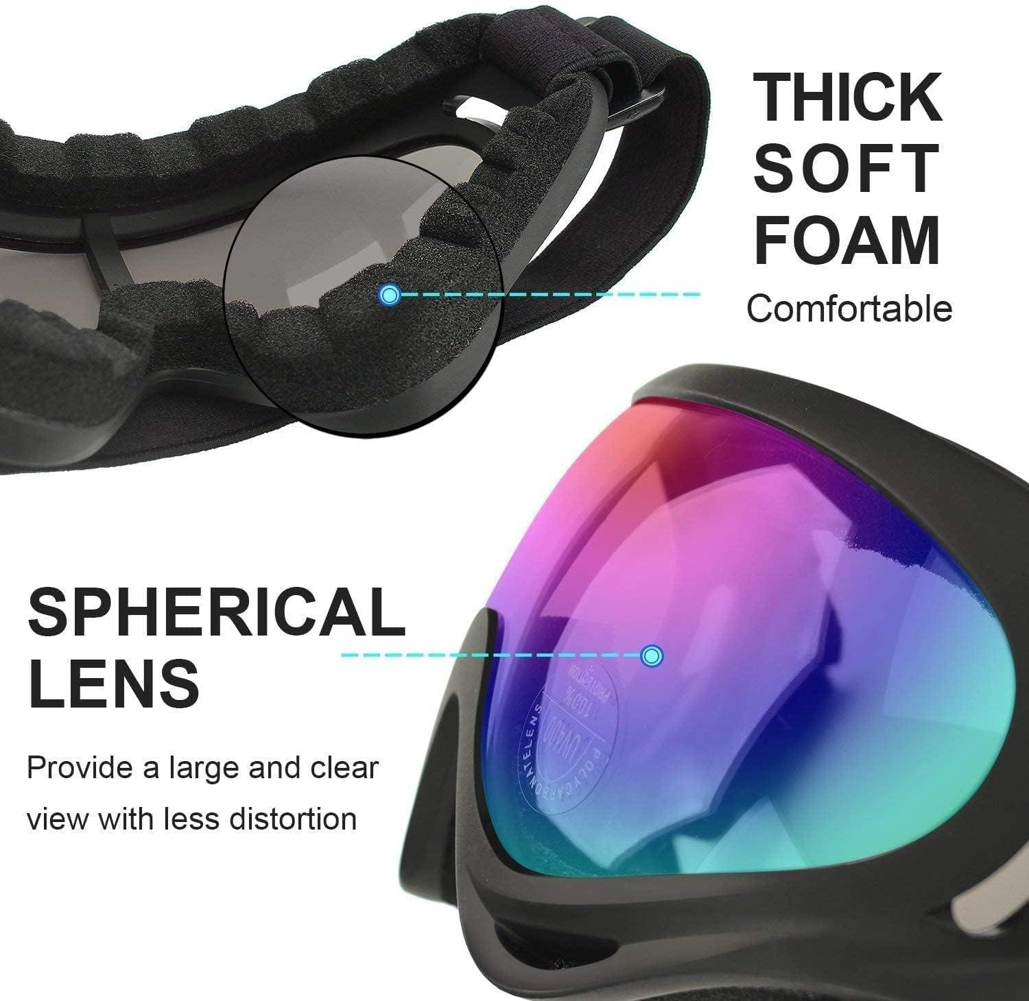 imagelunettes de ski snowboard antiUV pour motocross compatibles avec casque antibue Lunettes de ski pour ski moto vlo patinage Unisexeclear
