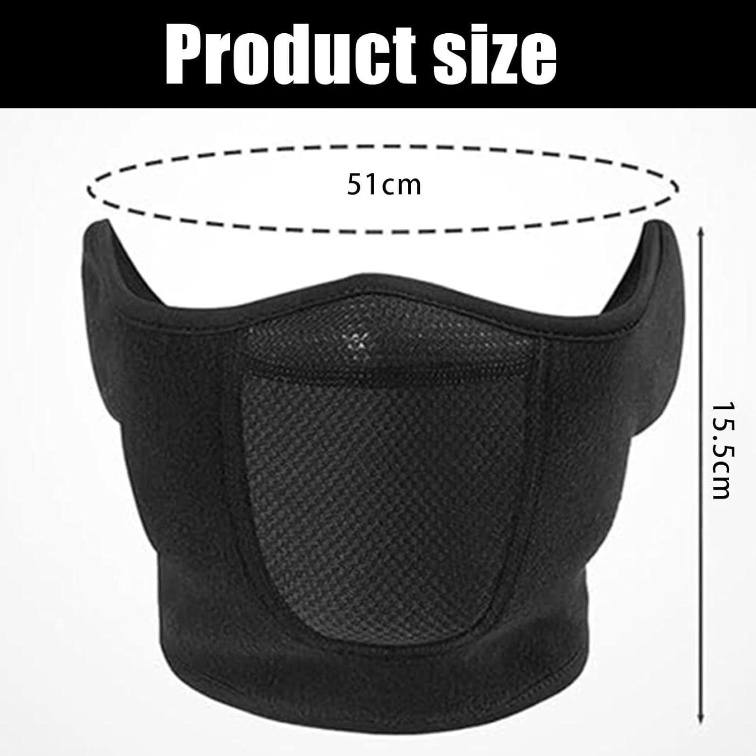 imageDemi Masque Coupe Vent Masque de Ski avec Cache Oreilles rglables pour Homme et Femme pour lhiver et la Course Pied pour Moto vlo Ski Snowboard randonne activits de Plein air