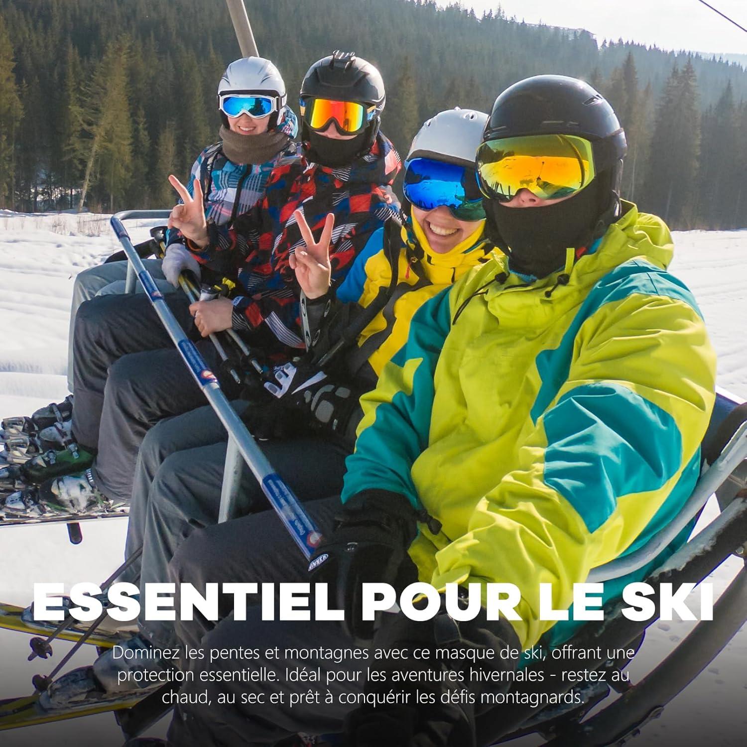 imagefuinloth Cagoule Moto AutomneHiver Balaclava Masque de Ski Respirant pour Hommes et FemmesChocolat